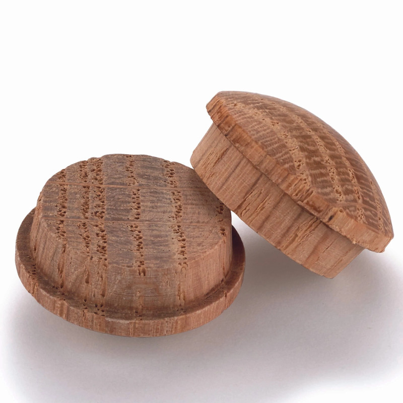 Button Top Screw Hole Plug - Diameter:3/4" - Species:Oak - Pieces:6-Piece